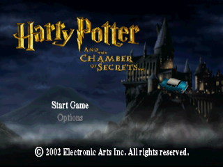 Harry Potter and the Chamber of Secrets title screen for Playstation